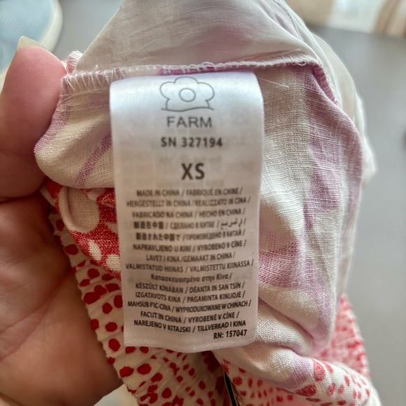 NWT Farm Rio Maia off white floral linen blend shorts drawstring shorts XS - Picture 12 of 12